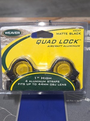 Weaver Quad Lock Ring Set, Matte Black, 1'' High #49047