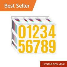 Ghypl Multi Color Number Stickers, 4 Inch, 8 Sheets