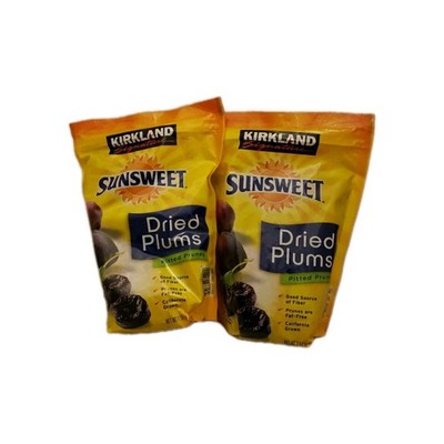Kirkland Sunsweet Pitted Prunes Dried Plums 2 Pack 3.5 lb Bags Total 7 lbs