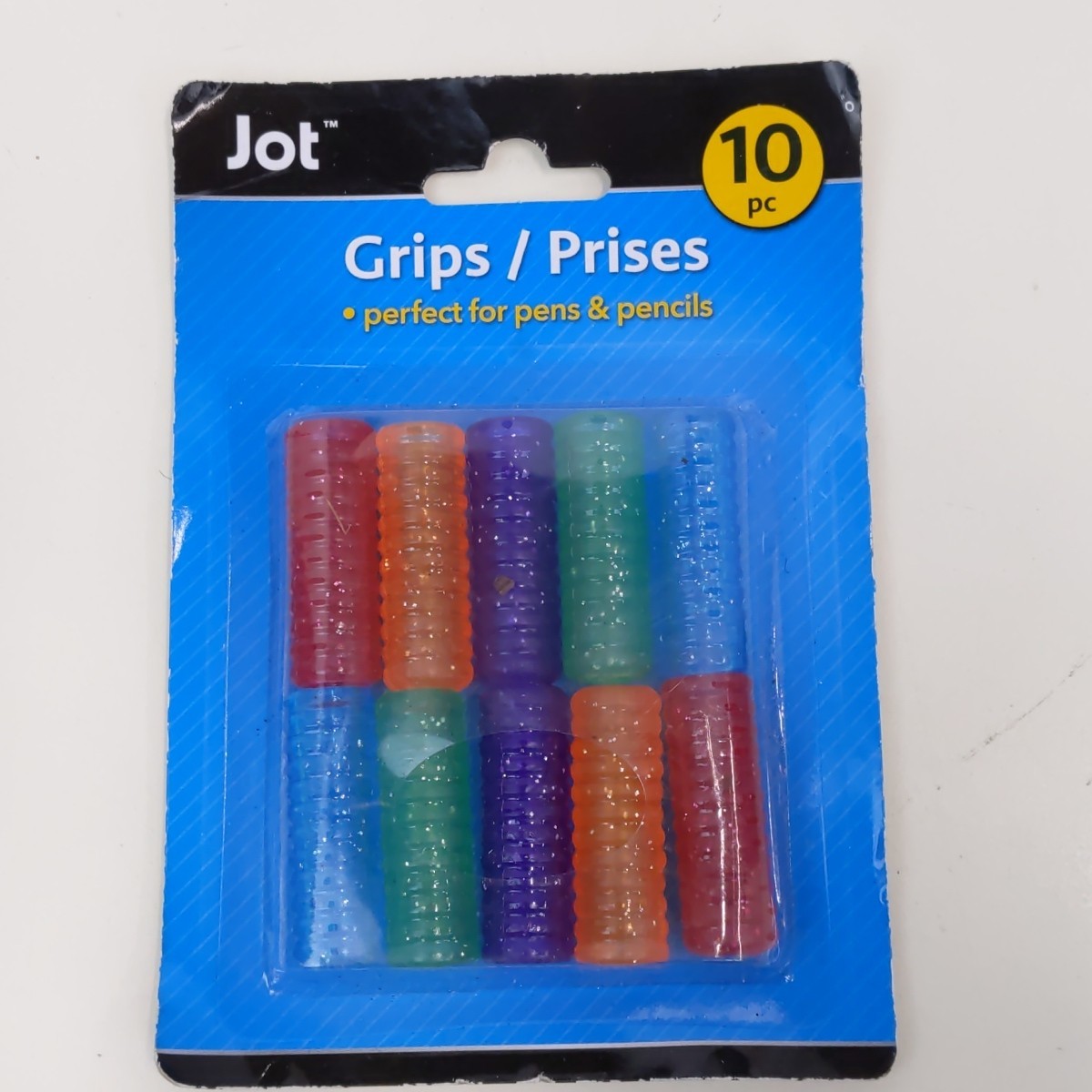 Grips 10 Pack Multicolor Ribbed Comfort Cushion School Offic