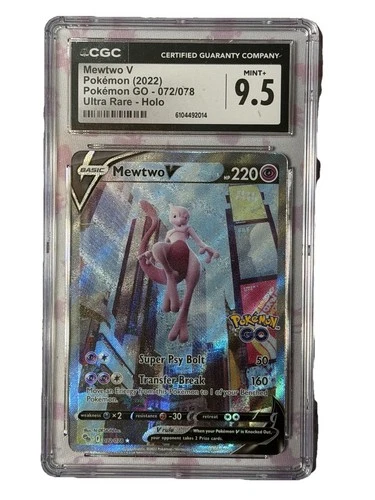 Mewtwo V 072/078 CGC 9.5 Alternate Art Pokémon GO 2022 TCG