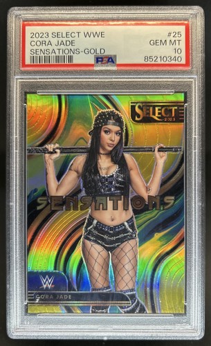 2023 Panini Select WWE Cora Jade Sensations Gold Prizm #/10 PSA 10 GEM MINT