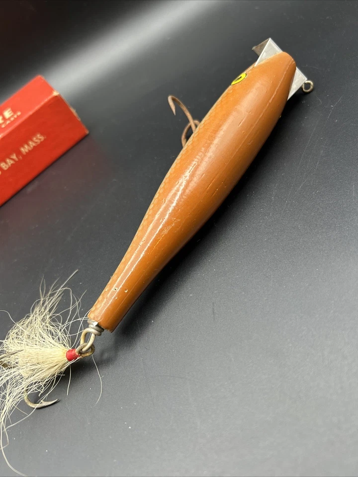 Vintage Stan Gibbs Wooden Fishing Lure Cast-A Genuine White GS 3 1950s U.S. - Image 4 of 4