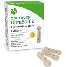 OneTouch Ultra Soft 2 Lancets-Fine 30G for Blood Testing 100 Lancets in 1 Box