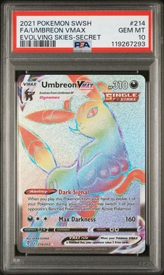 PSA 10 - Umbreon VMAX 214/203 Evolving Skies Rainbow Pokemon TCG
