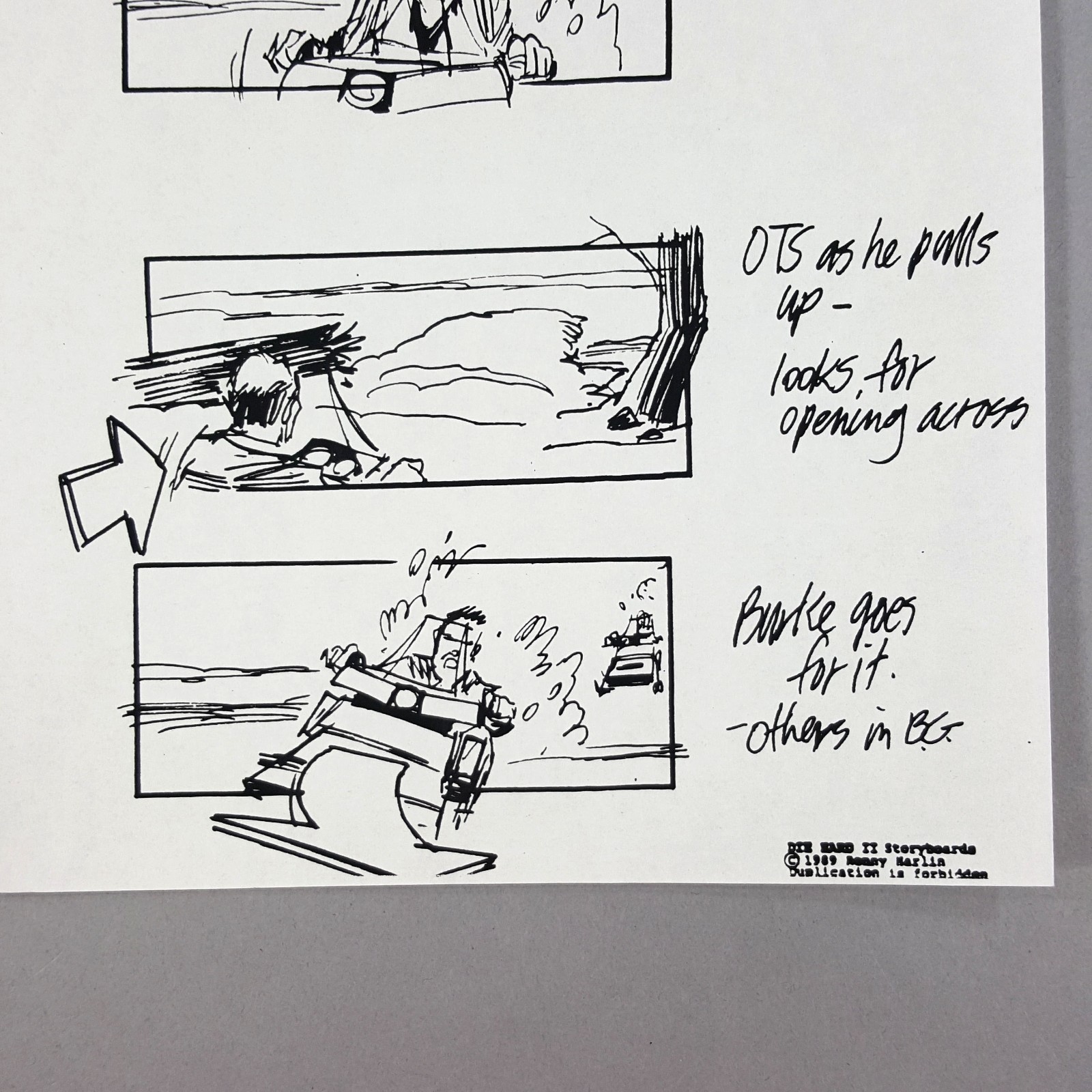 Image 6 of Die Hard 2 - Production Used Storyboard, Bruce Willis Snowmobile Chase, Prop 1A