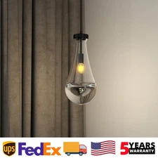 1 Light Raindrop Chandelier Kitchen Island Pendant Lights Black Ceiling Fixtures