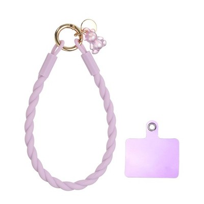 uxcell Silicone Crystal Lanyard, 33cm(13'') Phone Wrist Strap 33cm, Purple 