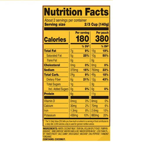 Bio Kokosnuss Kürbis Dal 10 Oz (6er-Kiste) von Tasty Bite - Bild 2 von 3