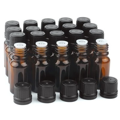 10 ml(1/3 oz) Sample Glass Bottles For Essential Oils 20 Pcs Empty Glass Drop...