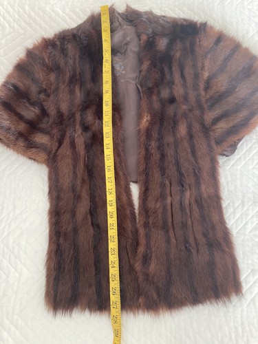 Brown mink fur wrap shawl cape - Picture 16 of 17