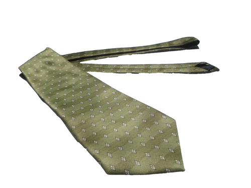 Romario Manzini Subtle Geometric Mustard Green Professional Classic 58x4 Tie