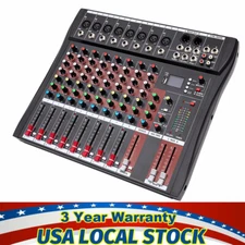 Pro 8 Channel Bluetooth Studio Audio Mixer Live Sound Mixing Console with USB