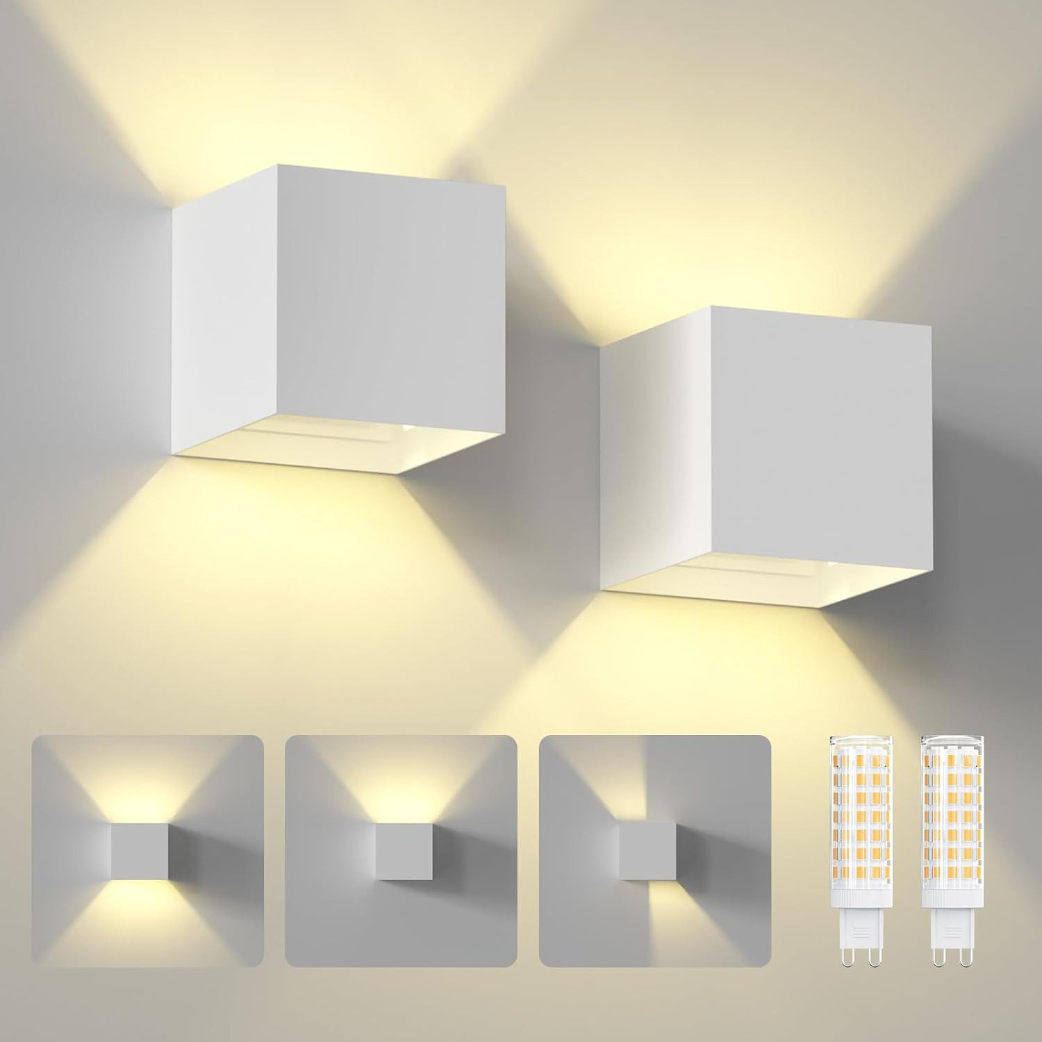 2 Pezzi 7W Applique da Parete Esterno Interni LED Lampada, IP65 Lmpermeabili con