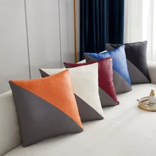 Faux PU Leather Throw Pillow Covers Waterproof Cushion Covers Sofa Home Decor
