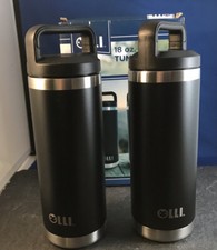 OLLI 18 OZ TUMBER SET 2 PIECE SET STAINLESS STEEL MATTE BLACK FINISH NEW IN BOX 