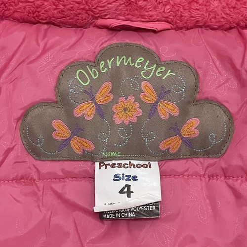 Obermeyer Girls Faux Fur Lined Hood Zip Front Winter Snow Coat Jacket Pink Sz 4 - Picture 4 of 10