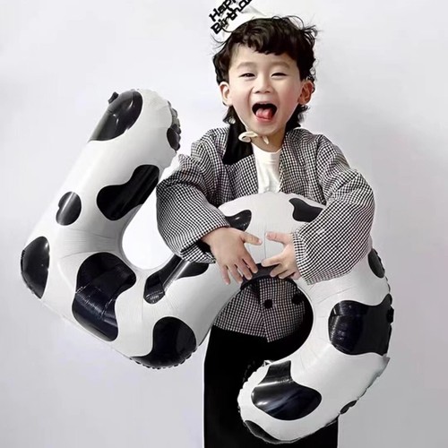 Cow Print Number Balloon Birthday Party Decoration Helium/Air Self Seal Huge 40" - Picture 10 of 73