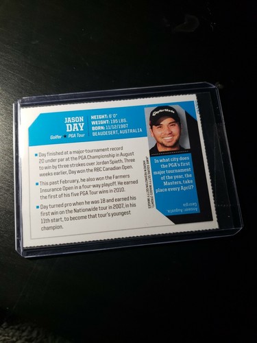 Jason Day 2015 SI Kids ROOKIE Card ~ PGA Tour Star! ~ Sports Illustrated - Picture 2 of 2