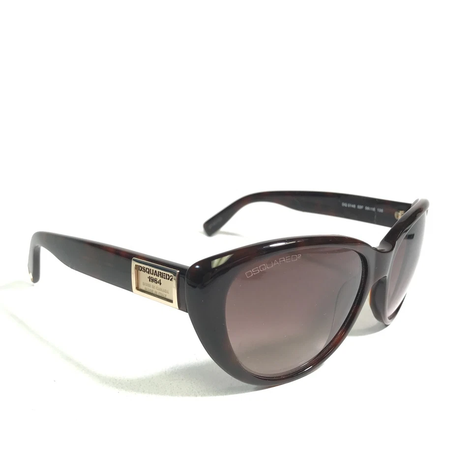DSquared2 Sunglasses DQ0145 52F Brown Round Cat Eye Frames with Purple Lenses - Image 3 of 4