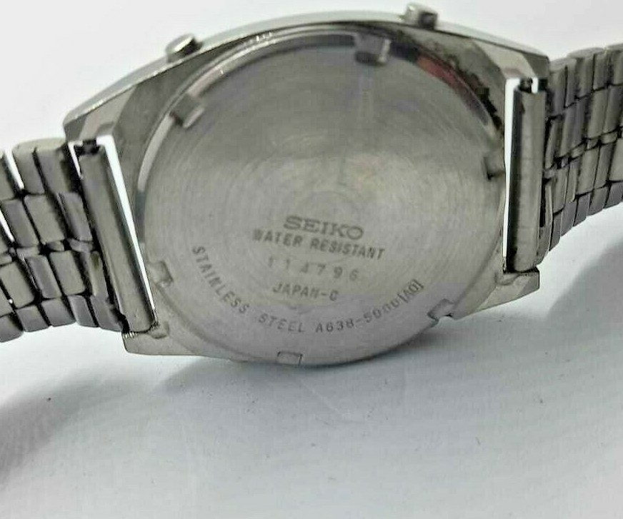 セイコーブィールドウォッチクオーツ稼働品時計Seiko 500021 vintage Seiko A638-5000 Chrono Alarm Quartz LCD Digital Watch-run