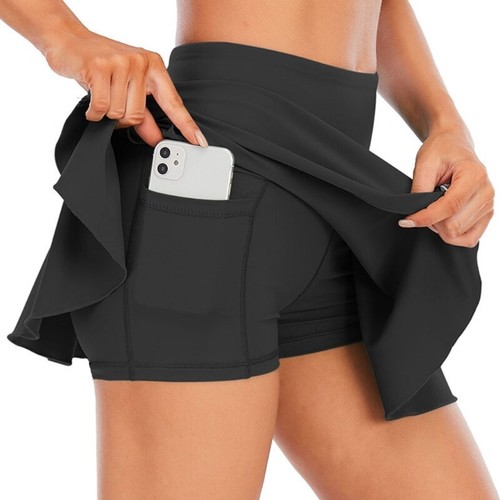 Women Pleated Tennis Skirt with Pockets Inner Shorts Athletic Golf Skorts Skirts - Picture 32 of 33