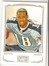 2009 TOPPS MAYO'S CUT PLUG ROOKIE KENNY BRITT TENNESSEE TITANS RARE - FREE SHIP