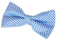 Vintage Three-Colour Polka Dots Woven Pre-tied Bow Tie 4.5" Blue