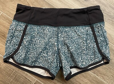 Lululemon Sz 4 Speed Up Women s Shorts 4  Alberta Lake Blue Pebble Print