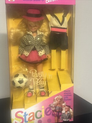 Vintage Stacie Party N Play Littlest Sister of Barbie 1992 NRFB 5411 Soccer