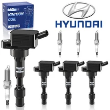 4x Ignition Coil + Iridium Spark Plug For Hyundai Sonata Elantra Kia Forte UF816