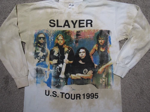 SLAYER Tour T-SHIRT Mens LARGE Concert OG 90s Bootl 1990s vintage concert t-shirt, vintage, size L, single stitch, B+ condition