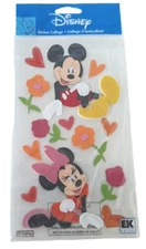 Disney Mickey Minnie Sticker Collage Love Flowers Hearts Puffy New Jolee' s