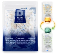 1 gram X 200 PK "Dry & Dry" Food Grade Orange Indicating Silica Gel Packets
