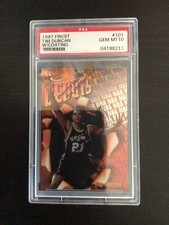 Tim Duncan 1997-98 Topps Finest ROOKIE RC #101 PSA 10 GEM MINT (with Coating)