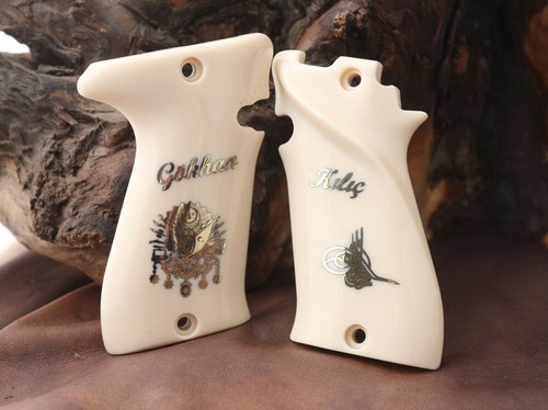 KSD Brand Star Bonifacio Model F 22 Compatible Ivory Acrylic Custom Grips - Picture 2 of 2