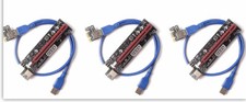 Ubit 3 Pack Latest PCI-E Riser Adapter Card  60cm USB 3.0 Cable