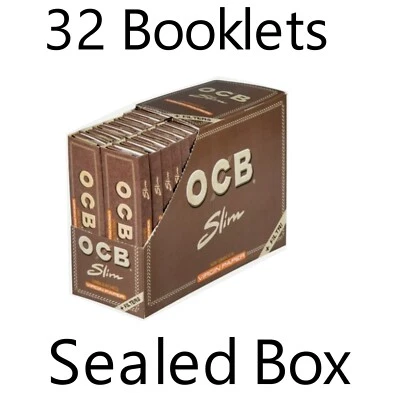 OCB Virgin King Size Slim Papers + Tips 32 Booklets-Sealed Box