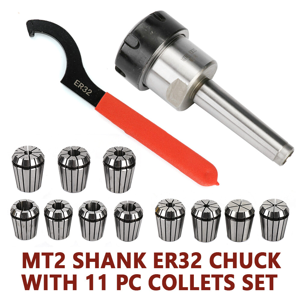 Milling Machine Accessories ER32 Collet Set With R8 Shank - 11-Piece ...
