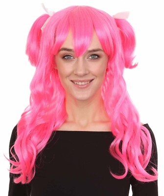 Womens Long Pink Pigtails Character Cosplay Halloween Wig | HW-003A