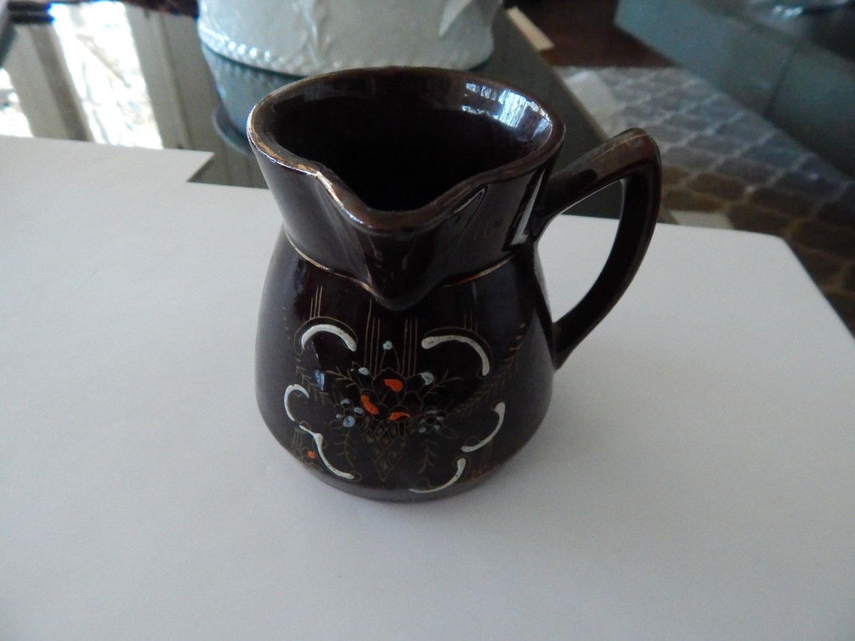Vintage MEASURE CUP Brown Luster Red Ware Enamel Painted