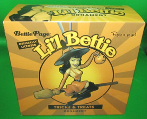 Bettie Page Tricks & Treats Witch Ornament New NIB NOS Halloween Retro-a-go-go!