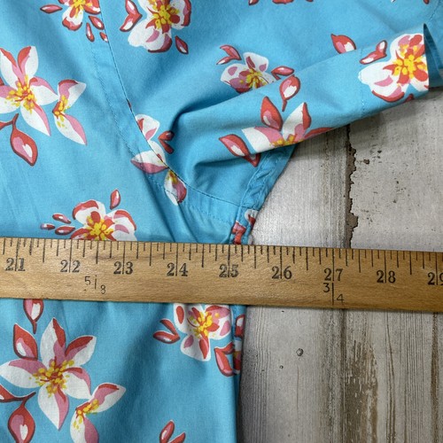 Crown And Ivy Shirt Men's Sz L Blue Floral Classic Fit Short Sleeves Button P1 - Picture 10 of 10