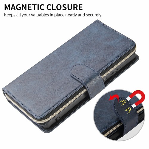 Zipper Leather Wallet Case For Samsung A14 A71 A53 A12 A32 A42 A13 A51 A33 5G - Picture 23 of 65
