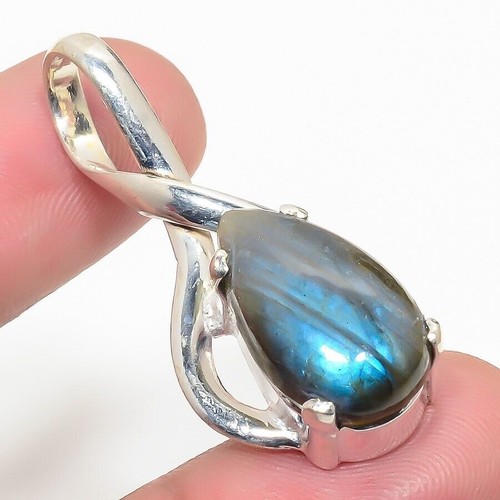 Pendentif labradorite fait main en argent sterling 925 pour