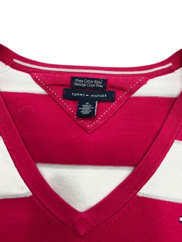 Tommy Hilfiger Pullover S M 36 38 Shirt TOP rot weiß Blogger Block Streifen - Bild 4 von 4