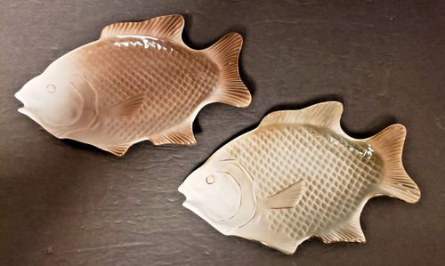 ARPO Fish Plates Set of 2 Vintage Collectible Made in Romania Rare Fish-Shape - Picture 2 of 6