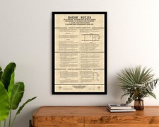 OLD TIME LOOKING ZIEGLERWORLD TABLE SHUFFLEBOARD RULE POSTERS -FRAMED ART POSTER