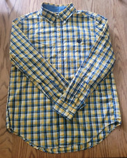 Boys Chaps Ralph Lauren Yellow Checked Dress Shirt Size L (14/16)