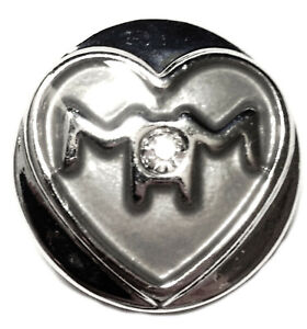 Clear Rhinestone Heart 20mm Snap Charm Interchangeable For Ginger Snaps 